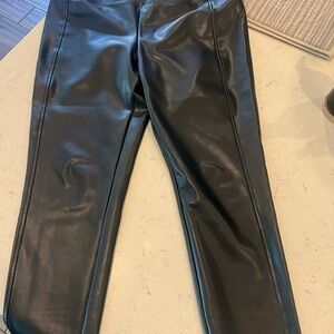 Michael Stars Black Vegan Leather High Rise Lena Leggings VGL77 NWT Size Large